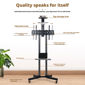 Carrello Mobile JIANGHAO <span class=keywords><strong>Nb</strong></span> Ava1500 con Rotazione a 360 Gradi, Capacità 200 lbs, Supporto TV in Acciaio Laminato a Freddo Certificato ULGS per TV 55-70 Pollici - Product Image 4