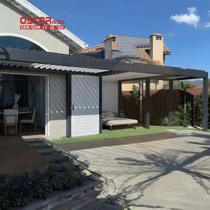 Sistema <span class=keywords><strong>de</strong></span> <span class=keywords><strong>Techo</strong></span> <span class=keywords><strong>de</strong></span> Pérgola Retráctil Automático <span class=keywords><strong>de</strong></span> Aluminio con <span class=keywords><strong>Lona</strong></span> y Cortina <span class=keywords><strong>para</strong></span> Jardín, <span class=keywords><strong>Patio</strong></span> Trasero - Product Image 1