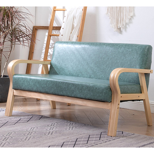 Grande sofà di grandi dimensioni moderna alta resilenza imbottito in pelle PU bracciolo accento sedia singolo con gambe in legno - Product Image 1