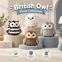 Porte-clés hibou en peluche 10 cm, figurine d'oiseau réaliste, jouet animal doux et mignon, breloque pour sac à dos et clés de voiture, cadeau pour enfants, pour machine à griffes