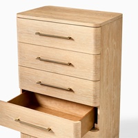 Cómoda de Madera de Diseño de Lujo con 5 Cajones, Cajonera Hecha a Mano en Madera de Roble
