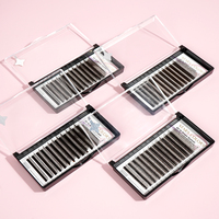 Extensions de cils individuels en plateau, marron mat, volume soyeux, en soie, pour la vente en gros, fournitures d'extensions de cils en cachemire