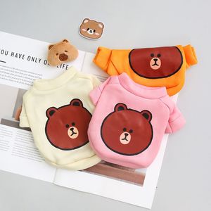 <b>Cute</b> Animal Cartoon <b>Bear</b> Crew Neck Sweatshirt For Pets Autumn Winter Dog Cat Clothes Polyester Hoodie Black Orange Off White - Product Image 2