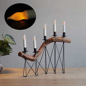 Vela de cabeza de bombilla de cera corta LED, vela cónica sin llama intermitente, decoración electrónica de vacaciones, luz decorativa para fiesta de boda - Product Image 2