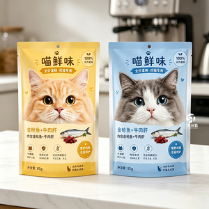 ถุงฟอยล์อะลูมิเนียมแบบซีลสามด้านสำหรับบรรจุอาหารแมวแบบเปียก น้ำหนัก 85 กรัม ผลิตในประเทศไทย เหมาะสำหรับอาหารเหลวและน้ำซุปกระดูก - Product Image 5