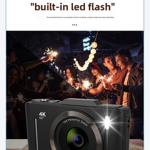 กล้องดิจิตอลขนาดกะทัดรัดสำหรับบ้านและนักเรียนขนาด2.8นิ้ว CCD <span class=keywords><strong>HD</strong></span> 4K พร้อมเซ็นเซอร์ CMOS สำหรับเด็ก - Product Image 3