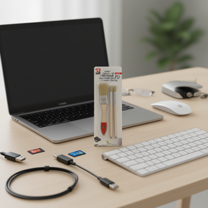 CEPILLO DE ORDENADOR 3PCS Wood Handle Brush Set For Computer Cleaning - Product Image 2