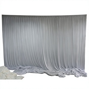 Detachable Aluminum Pipe and Drape <b>Backdrop</b> <b>Stand</b> Wedding Frame Kit with White Curtains - Product Image 1