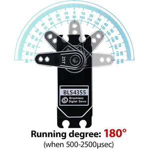 เซอร์โวไร้แปรงถ่าน BLS4355 ดิจิตอล 55 กก. 8.4V 0.09 วินาที 1/10 สำหรับรถบังคับวิทยุ เกียร์โลหะทั้งหมด - Product Image 5