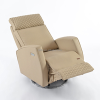 Fauteuil pivotant et inclinable moderne pour chambre d'enfant, avec base en métal et revêtement en tissu, idéal pour salon ou chambre.