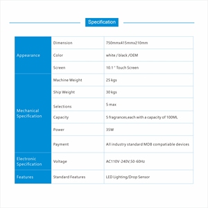 壁掛け式スクリーン付きXYカスタム香水スプレー自動販売機 - Product Image 4