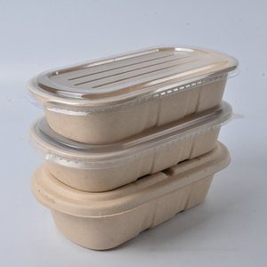 Fiambrera de pulpa de bagazo de salida de fábrica, contenedor de comida para llevar desechable con tapa - Product Image 6