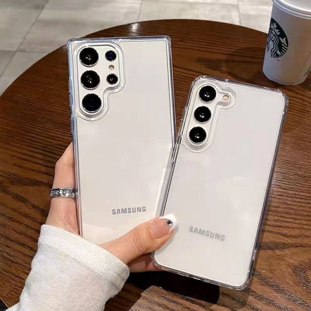 Case For Samsung Transparent Injection Molding Trendy Design Phone Case for S23 Ultra & Plus Full-Covering Shockproof Space Case