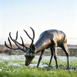 Escultura Decorativa <span class=keywords><strong>de</strong></span> Ciervo <span class=keywords><strong>de</strong></span> Bronce <span class=keywords><strong>de</strong></span> Tamaño Real con Acabado Antiguo para Decoración <span class=keywords><strong>de</strong></span> Jardín Exterior - Product Image 5