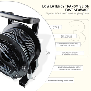 Chuyên nghiệp ethercon Cat6 che chắn cáp <span class=keywords><strong>Ethernet</strong></span> trống 10Gbps độ trễ thấp cho âm thanh kỹ thuật số Mixer thiết bị sân khấu với Reel - Product Image 2