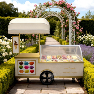 Carrito de Helados Móvil con Congelador, Resistente a la Corrosión, Remolcable, Estándar Europeo, para Venta Ambulante de Comida Rápida - Product Image 1
