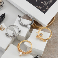 Xinfocus lingkaran hidung desain baru perhiasan tubuh baja tahan karat cincin segmen berengsel kristal Helix tulang rawan Septum Clicker