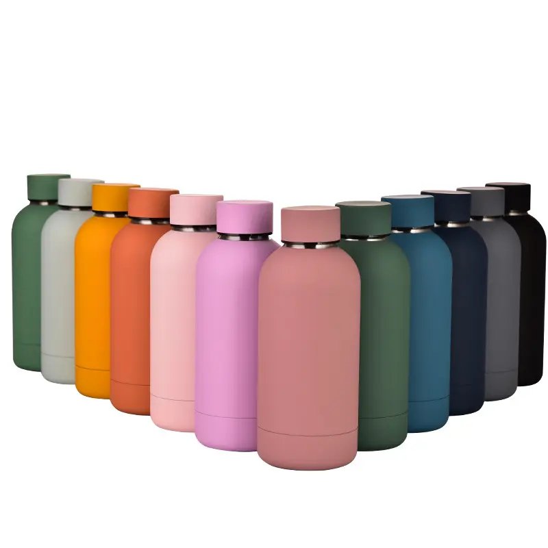 stainless steel portable sports water bottle frosted Double wall water bottle vacuum outdoor insulation cups 500 ml