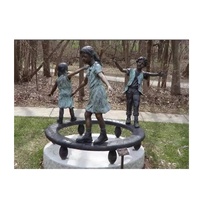 Statue de scène de grande taille en bronze, représentant des enfants jouant, avec taille personnalisée