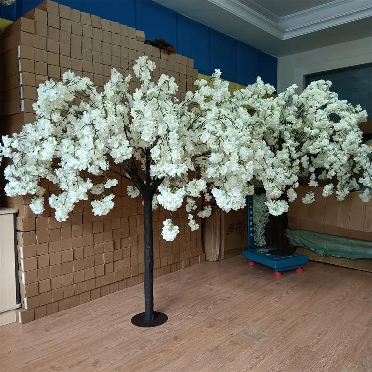 工場価格G-2022 OEMサイズ大型人工白い桜クリスマスツリー結婚式の家の装飾