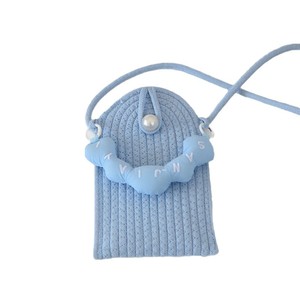 Mini Bolso Tejido para Teléfono, para Mujer, Verano, Bandolera, con Cuentas de Perlas, Forma de Corazón, Portátil, 7 Pulgadas, para Uso Diario - Product Image 3