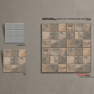 Carreaux de parking en porcelaine émaillée rectifiée numériquement 16x16 pouces, 12 mm, imperméables, antidérapants, pour usage intensif en extérieur - Product Image 2