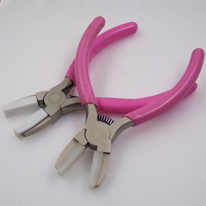 Kawat baja tahan karat menarik tang hidung datar pegangan bergerigi lembut plastik antigores merah muda DIY ODM OEM - Product Image 3