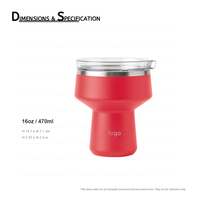 Mug isotherme en acier inoxydable 18/8 en forme de champignon, cadeaux d'anniversaire pour amis et famille, mug à bière pratique à large ouverture, 16 oz