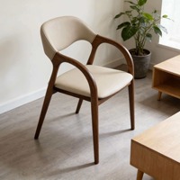 Chaise de salle à manger DISHI moderne en bois massif, confortable, avec accoudoirs et dossier rembourrés, écologique, pour la maison et l'appartement