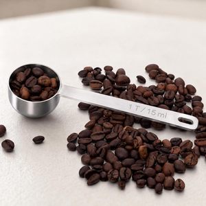 Produits en gros : Tasse et cuillère doseuses noires de 60 ml, longues, en acier inoxydable, cuillère à protéines personnalisée - Product Image 3