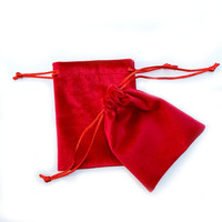 Pochette à bijoux en velours noir de luxe avec cordon de serrage pour bijoux