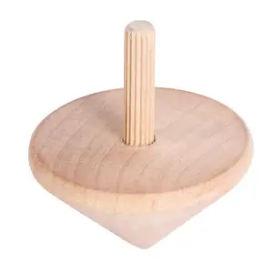 Wooden Toys Spin Tops Unpainted Wood Blank Spin Tops for Toddlers Kids
