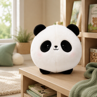 Peluche Panda Douce Ronde Rembourrée en Coton PP, Coussin Animal Personnalisable pour Cadeau de Fête