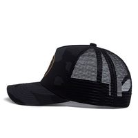 Gorras de béisbol de gamuza con borde curvo de dos tonos y logotipo bordado personalizado, gorras de camionero de malla de 5 paneles de gamuza para hombre