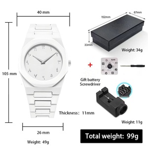 Montre sport à quartz pour homme, noire, cadran à chiffres arabes, bracelet en plastique étanche, avec boîte cadeau et outil de réglage des maillons - Product Image 6