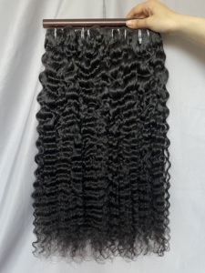 Wholesale Factory Price Natural Color Indian Bundles Raw Virgin Cuticle Aligned Hair Bundles Curly Human - Product Image 4