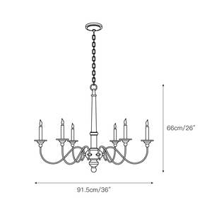 Lustre country, pendentif de ferme rustique avec finition blanche en détresse, colonne en <span class=keywords><strong>bois</strong></span> <span class=keywords><strong>tourné</strong></span>, bras de style bougie, salle à manger - Product Image 3