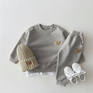 Nouvelle collection du fabricant : Ensemble 2 pièces en coton à motif ours pour bébés filles et garçons - Product Image 3