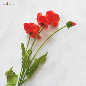 QSLH VF122 4 Người Đứng Đầu Nhân Tạo Hoa Anh Túc Hoa Lụa Hoa Anh Túc Cho Trang Trí Đám Cưới - Product Image 3