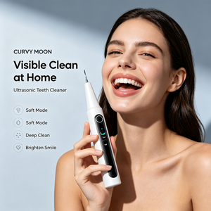CURVY MOON - Limpiador Dental Ultrasónico Recargable para el Hogar, con Pantalla a Color, para Limpieza de Dientes y Encías - Product Image 1
