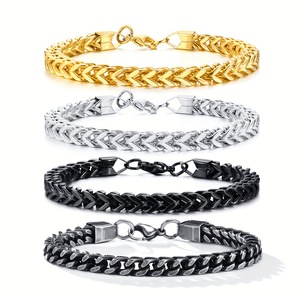 Bracelet en acier titane pour homme, 10 mm, argenté, double rangée, maille plissée, style hip-hop, bijoux WSL062 - Product Image 4