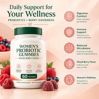 Gummies probiotiques pour femmes favorisant l'équilibre de la microbiote vaginale, pour la santé féminine, 60 unités, ODM/OEM, HALAL