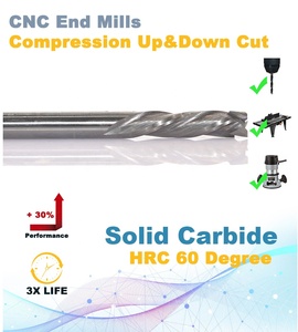 Youliketools <span class=keywords><strong>CNC</strong></span> mata <span class=keywords><strong>Router</strong></span> potongan Spiral kompresi 2/3 mata bor karbida padat seruling-<span class=keywords><strong>1</strong></span>/<span class=keywords><strong>4</strong></span> "batang - Product Image 5