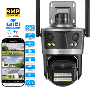 Cámara de Seguridad Inteligente WiFi Hongnaer <span class=keywords><strong>ICSee</strong></span> 3/9MP con Alexa y Asistente de Google, PTZ, 3 Lentes, para Exteriores, Hogar y Tienda - Product Image 1