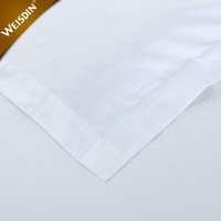 Ensemble de draps de lit à rayures blanches King Size Crisp Taie d'oreiller plate ajustée Heavyweight Hotel Quality Factory Direct 100% Cotton Striped