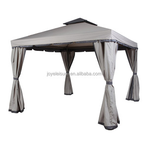 Gazebo de Jardín de Lujo, Grande, de Aluminio, con Doble Techo, 3x3m, Impermeable, para Parque, Patio, con Paredes Laterales, Muebles de Exterior - Product Image 4