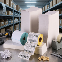 Étiquettes thermiques directes personnalisées en accordéon 4" x 6" blanches perforées à adhésif permanent pour codes-barres