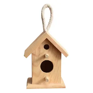 Wooden Nest Custom Outdoor Care Action Poultry Small House Wooden pet products wooden hanging bird house