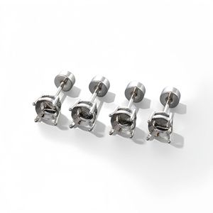 Titanium Steel Screw Rod <b>Earring</b> Setting 10 Mm Prong Setting DIY Jewelry Accessories For Ear Cartilage Cochlear Studs - Product Image 5
