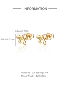Magnifiques mini boucles d'oreilles clous papillon en argent S925, brillantes, pour usage quotidien - Product Image 6